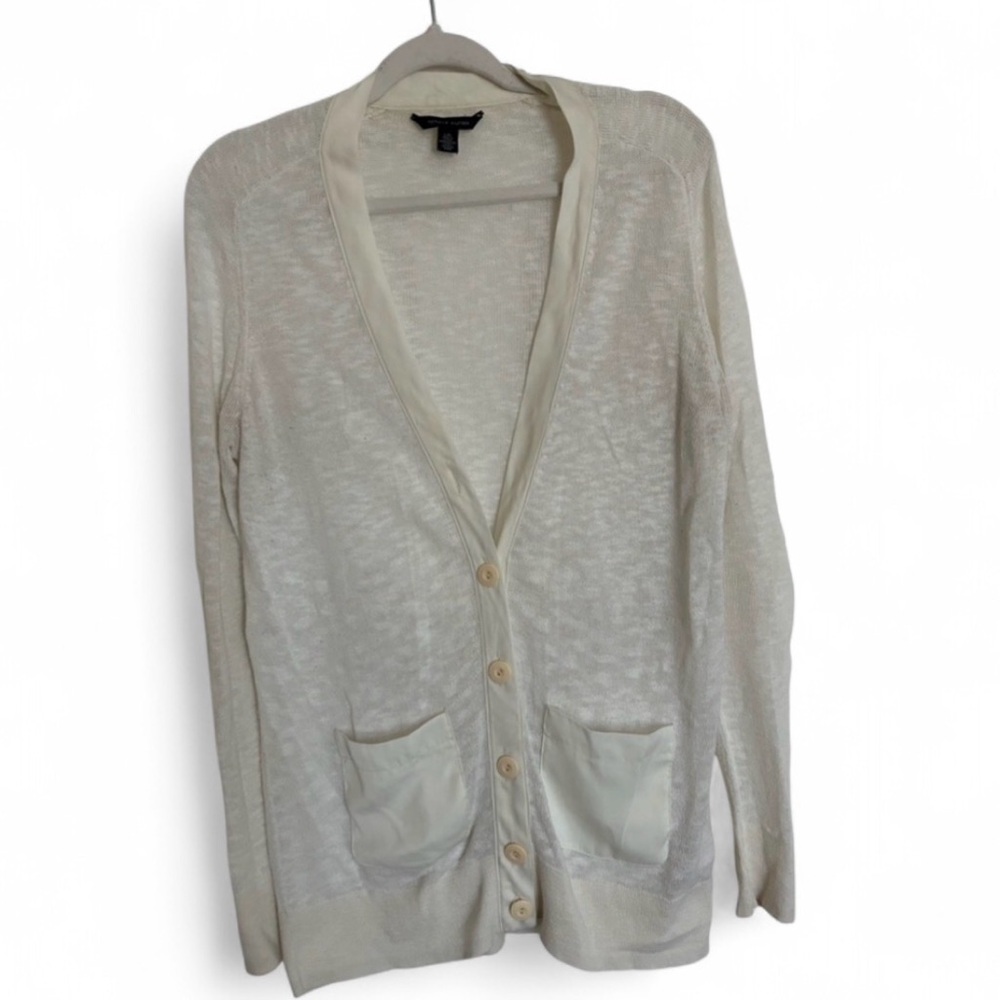 Tommy Hilfiger Cotton Linen Long Sleeves Cardigan with Pockets Large